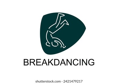 icono de línea vector breakdance. baile, practica el breakdance. ilustración del pictograma de baile deportivo.