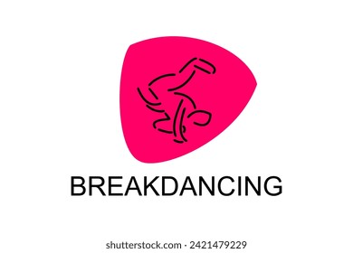 breakdancing vector line icon. dance, practice breakdancing stance. sport dance pictogram illustration.