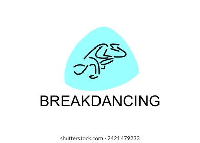 icono de línea vector breakdance. baile, practica el breakdance. ilustración del pictograma de baile deportivo.