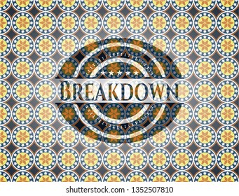 Breakdown arabesque badge. arabic decoration.