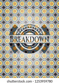 Breakdown arabesque style badge. arabic decoration.