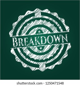 Breakdown chalkboard emblem on black board