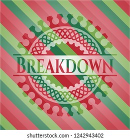 Breakdown christmas badge background.