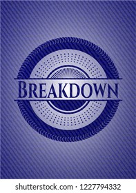 Breakdown emblem with jean texture