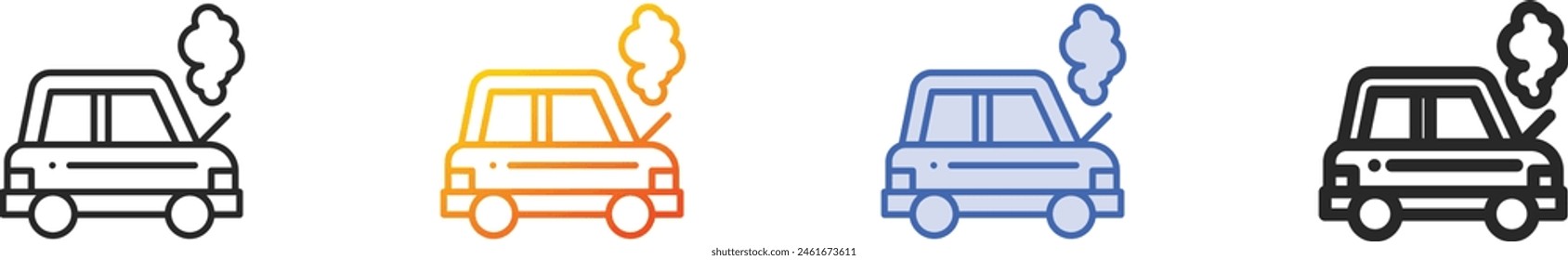 breakdown icon.Thin Linear, Gradient, Blue Stroke and bold Style Design Isolated On White Background