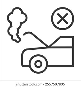 Breakdown Outline Icon Vector Illustration