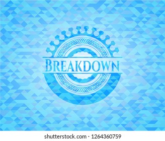 Breakdown realistic light blue mosaic emblem