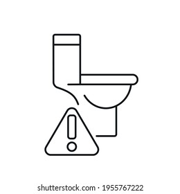 Breakdown of the toilet linear icon. Plumbing. Thin line customizable illustration. Contour symbol. Vector isolated outline drawing. Editable stroke