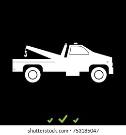 Breakdown truck white icon .