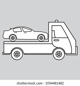 Aufschlüsselungs-LKW-Symbol weiß. Vektorgrafik eps10