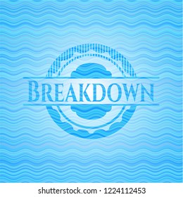 Breakdown water wavec oncept emblem.