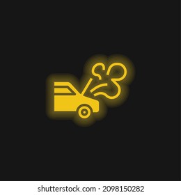 Breakdown yellow glowing neon icon