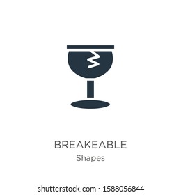 Breakeable icon vector. Trendy flat breakeable icon from shapes collection isolated on white background. Vector illustration can be used for web and mobile graphic design, logo, eps10