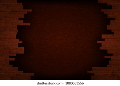 Muro de ladrillo roto. Ilustración vectorial texturizada.