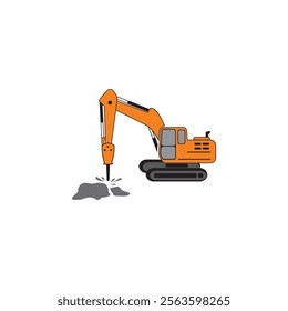 breaker excavator icon symbol sign vector