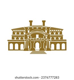 The Breakers, Rhode Island building vector icon.