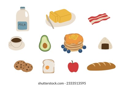 Frühstück 1 cute auf weißem Hintergrund, Vektorgrafik.