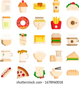 Breakfast 25 Set Flat Icon Pack