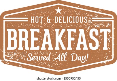 Breakfast All Day Stamp for Restaurant Menu Design