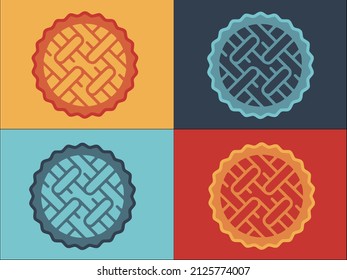 Breakfast Apple Pie Logo Template, Simple Flat Icon of breakfast,pie,apple