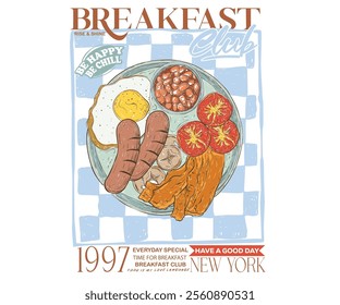 Breakfast artwork. Holiday special recipes artwork for t shirt print, poster, sticker, background and other uses. Fresh start your day. Morning food poster design.