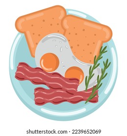 breakfast bacon egg and bread food