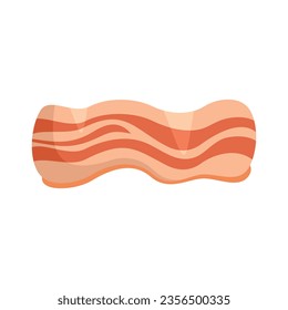 Breakfast bacon icon flat vector. Slice meat. Smoked cooked isolated