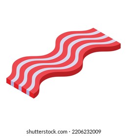 Breakfast bacon icon. Isometric of breakfast bacon vector icon for web design isolated on white background
