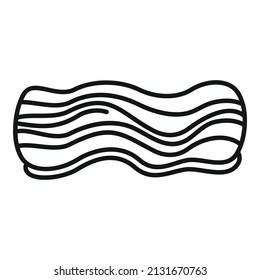 Breakfast bacon icon outline vector. Slice meat. Smoked cooked