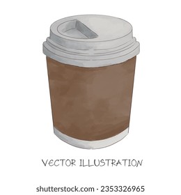 breakfast bakery and coffee watercolor vector illustration