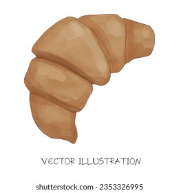 breakfast bakery and coffee watercolor vector illustration