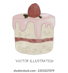 breakfast bakery and coffee watercolor vector illustration