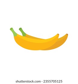 Vector plano con icono de la fruta del plátano del desayuno. Alimentos saludables. Mañana de comidas aisladas