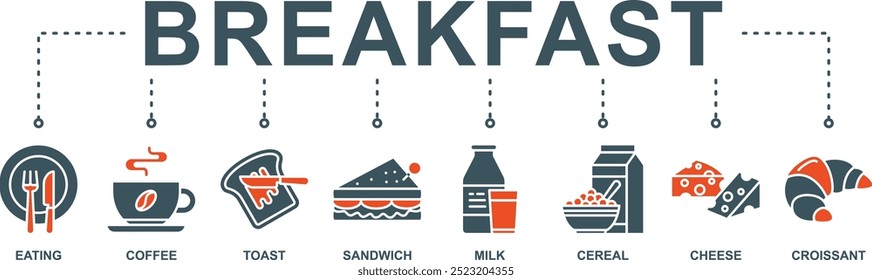 Breakfast banner web icon vector illustration concept with icon