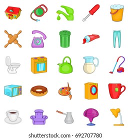 Breakfast in bed icons set. Cartoon set of 25 breakfast in bed vector icons for web isolated on white background