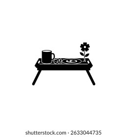 Breakfast in bed tray coffee flower food