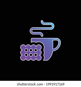 Breakfast blue gradient vector icon