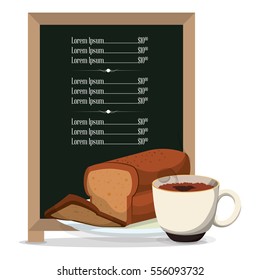 breakfast board menu restaurant food vector illustration eps 10