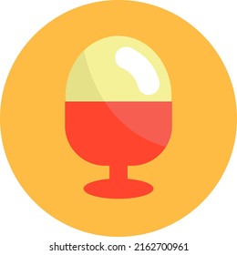 Desayuno de huevo hervido, ilustración, vector sobre fondo blanco.
