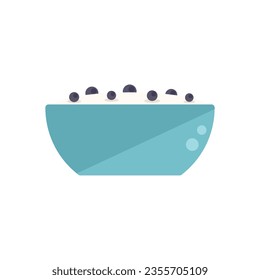 Breakfast bowl icon flat vector. Healthy food. Plate meal isolated