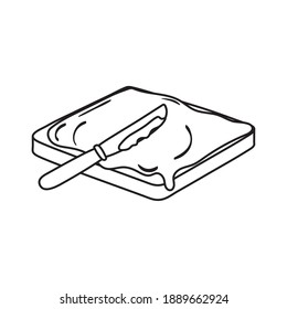 Frühstücksbrot mit Schokoladencreme, leckeres Essen, Vektorgrafik im Stil der Ikone