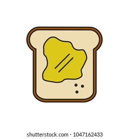 Breakfast Bread Food Thin Line Icon Illustration