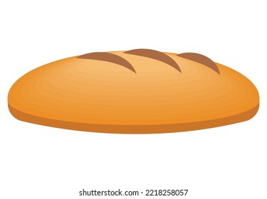 breakfast bread isolated flat icon