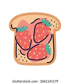 breakfast of bread and strawberry