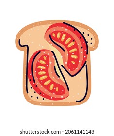 breakfast of bread and tomato