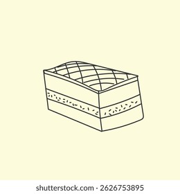 Breakfast bun and sweet croissant icon in hand drawn sketch style for bakery cafe and restaurant menu doodle food background black line illustration isolated vector collection

