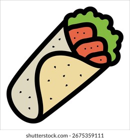 Café Da Manhã Burrito Ícone Elemento Para Design