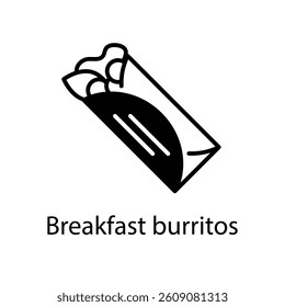 Breakfast burritos vector icon stock illustration