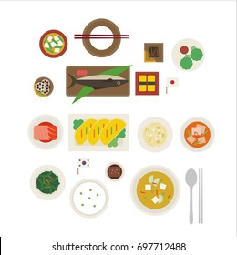 Breakfast by country vector illustration flat design
