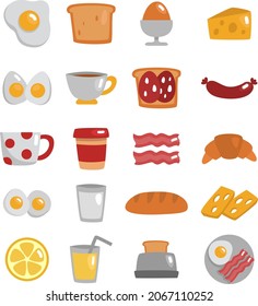 Breakfast cafe, illustration, vector, on a white background.